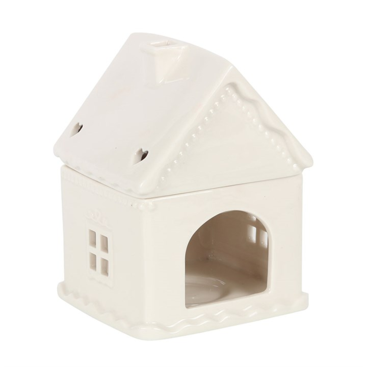 *White Gingerbread House Ceramic Oil Burner (4/20)