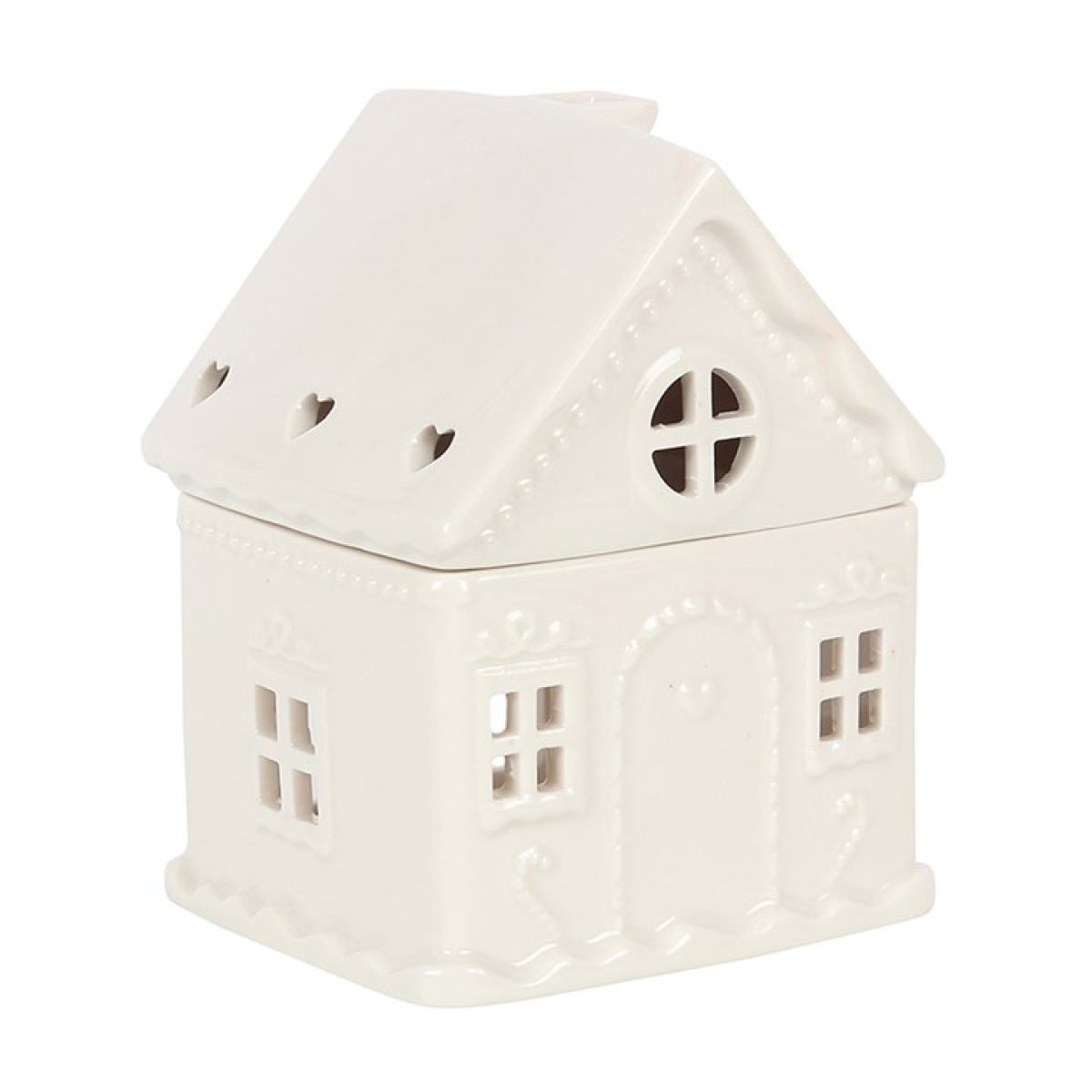 *White Gingerbread House Ceramic Oil Burner (4/20)