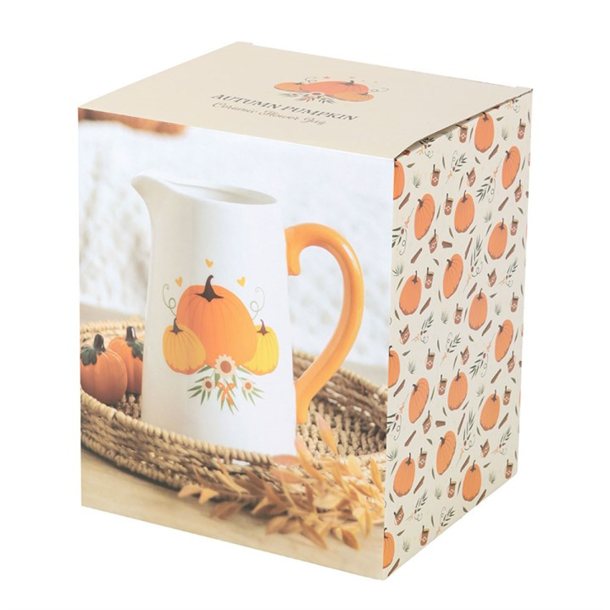 Autumn Pumpkin Ceramic Flower Jug