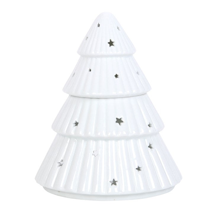 *White Christmas Tree Ceramic Oil Burner (6/24)