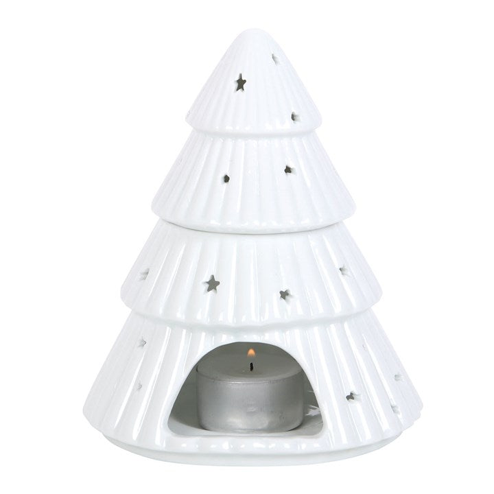 *White Christmas Tree Ceramic Oil Burner (6/24)