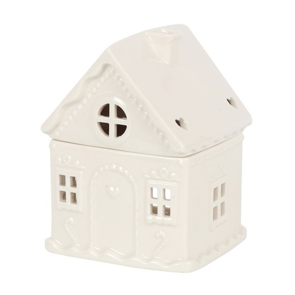 *White Gingerbread House Ceramic Oil Burner (4/20)