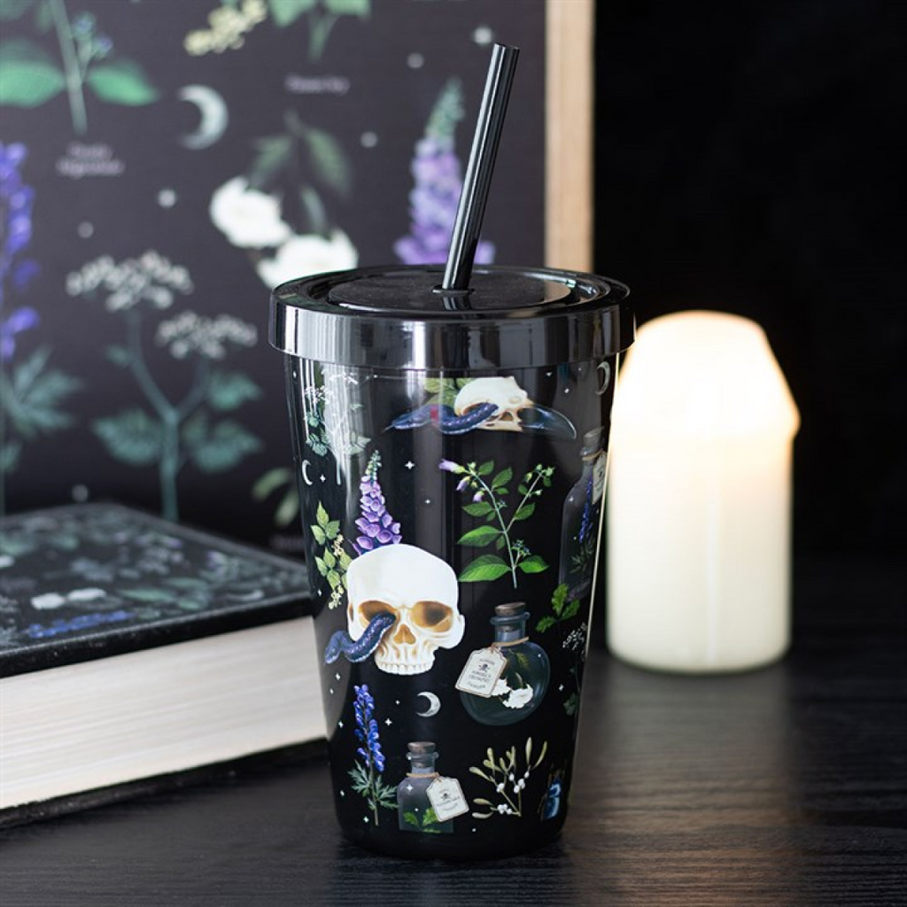 Venom & Vines Print Tumbler with Straw